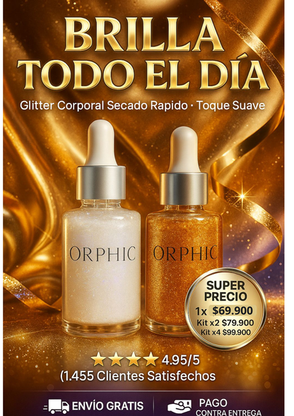 Glitter corporal⭐⭐⭐⭐⭐ ORPHIC® - Brillo intenso